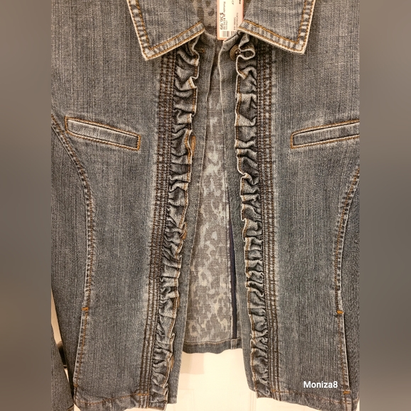 Denim Ruffle Jacket - Picture 2 of 7